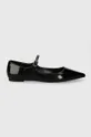 чёрный Кожаные балетки Kurt Geiger London Regent Flat Mary Jane Женский