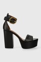 Kožené sandály Kurt Geiger London Langley Mayfair Platform přírodní kůže černá 1289500109.BLACK
