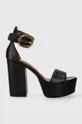 чорний Шкіряні сандалі Kurt Geiger London Langley Mayfair Platform Жіночий