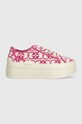 Кросівки Pinko SS0013 T006 N17 імітація лицьової шкіри рожевий SS0013.T006.N17