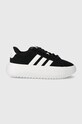Кожаные кроссовки adidas GRAND COURT замш чёрный IE1102