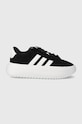 Semišové tenisky adidas Grand Court Platform usňová koža čierna IE1102