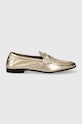 Tommy Hilfiger mokasyny skórzane ESSENTIAL GOLDEN LOAFER płaski złoty FW0FW07864
