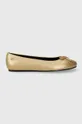 arany Tommy Hilfiger bőr balerina cipő ESSENTIAL GOLDEN BALLERINA Női