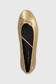 Tommy Hilfiger baleriny skórzane ESSENTIAL GOLDEN BALLERINA złoty FW0FW07865