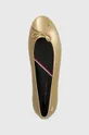 arany Tommy Hilfiger bőr balerina cipő ESSENTIAL GOLDEN BALLERINA
