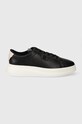 Δερμάτινα αθλητικά παπούτσια Tommy Hilfiger POINTY COURT SNEAKER εξαιρετικά ελαφριά μαύρο FW0FW07460