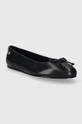 Usnjene balerinke Tommy Hilfiger ESSENTIAL LEATHER BALLERINA mornarsko modra