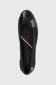 Tommy Hilfiger baleriny skórzane ESSENTIAL LEATHER BALLERINA granatowy FW0FW07768