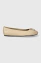 Tommy Hilfiger baleriny skórzane ESSENTIAL LEATHER BALLERINA beżowy FW0FW07768