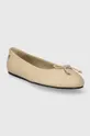 Usnjene balerinke Tommy Hilfiger ESSENTIAL LEATHER BALLERINA bež