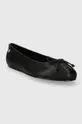 Tommy Hilfiger bőr balerina cipő ESSENTIAL LEATHER BALLERINA fekete