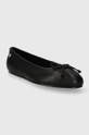 Tommy Hilfiger bőr balerina cipő ESSENTIAL LEATHER BALLERINA fekete