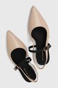 Tommy Hilfiger bőr balerina cipő LEATHER SLING BACK BALLERINA FW0FW07772 bézs SS24