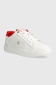 Tommy Hilfiger sneakersy skórzane ESSENTIAL ELEVATED COURT SNEAKER FW0FW07685 biały SS24