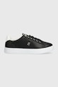 Tommy Hilfiger sneakersy skórzane ESSENTIAL ELEVATED COURT SNEAKER płaska czarny FW0FW07685