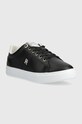Δερμάτινα αθλητικά παπούτσια Tommy Hilfiger ESSENTIAL ELEVATED COURT SNEAKER FW0FW07685 μαύρο SS24