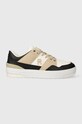 Kožené tenisky Tommy Hilfiger TH BASKET SNEAKER LO plochá béžová FW0FW07756