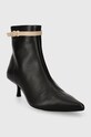 Usnjeni gležnarji Tommy Hilfiger LEATHER POINTED BOOT FW0FW07680 črna SS24