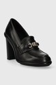 Kožne salonke Tommy Hilfiger TH HARDWARE BLOCKY PUMP FW0FW07767 crna SS24