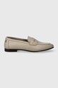 Kožne mokasinke Tommy Hilfiger ESSENTIAL LEATHER LOAFER ravna bež FW0FW07769