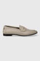 bézs Tommy Hilfiger bőr mokaszin ESSENTIAL LEATHER LOAFER Női