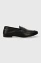 Kožne mokasinke Tommy Hilfiger ESSENTIAL LEATHER LOAFER ravna crna FW0FW07769