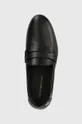 nero Tommy Hilfiger mocassini in pelle ESSENTIAL LEATHER LOAFER