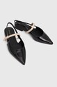Kožne balerinke Tommy Hilfiger PATENT SLING BACK BALLERINA FW0FW07839 crna SS24