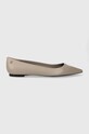Tommy Hilfiger baleriny skórzane ESSENTIAL POINTED BALLERINA beżowy FW0FW07863