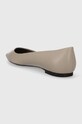 Obuwie Tommy Hilfiger baleriny skórzane ESSENTIAL POINTED BALLERINA FW0FW07863 beżowy