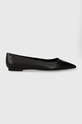 Шкіряні балетки Tommy Hilfiger ESSENTIAL POINTED BALLERINA чорний FW0FW07863