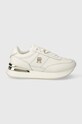 Tommy Hilfiger sneakersy skórzane TH ELEVATED FEMININE RUNNER HW platforma beżowy FW0FW07830