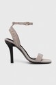 Сандалі Tommy Hilfiger SPORTY LEATHER HIGH HEEL SANDAL синтетичний сірий FW0FW07795