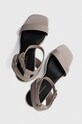 Сандалі Tommy Hilfiger SPORTY LEATHER HIGH HEEL SANDAL FW0FW07795 сірий