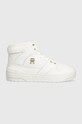 Шкіряні кросівки Tommy Hilfiger TH BASKET SNEAKER HI пласка білий FW0FW07757