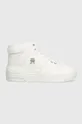 λευκό Δερμάτινα αθλητικά παπούτσια Tommy Hilfiger TH BASKET SNEAKER HI Γυναικεία