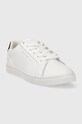Kožené sneakers boty Tommy Hilfiger ESSENTIAL CUPSOLE SNEAKER FW0FW07687 bílá SS24