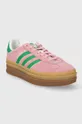 adidas Originals sneakers din piele întoarsă Gazelle Bold roz
