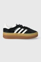 adidas Originals sportcipő Gazelle Bold velúr bőr fekete IE0876