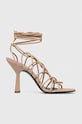 Patrizia Pepe sandały skórzane pozostałe beżowy 8X0067.L048.B743