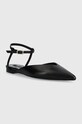 Patrizia Pepe bőr balerina cipő 8Z0103.L048.K103 fekete SS24