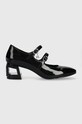 Karl Lagerfeld czółenka skórzane TETRA HEEL 5-8 cm czarny KL31613.1BP