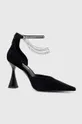 Karl Lagerfeld velúr magassarkú cipő DEBUT II fekete