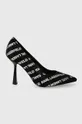 fekete Karl Lagerfeld velúr magassarkú cipő PANDARA II Női