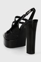 Obuwie Karl Lagerfeld czółenka skórzane SOIREE PLATFORM KL93114.1BP czarny