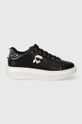 Karl Lagerfeld sneakersy skórzane KAPRI platforma czarny KL62529N.000