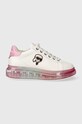 Karl Lagerfeld sneakers din piele KAPRI KUSHION platformă alb KL62630N.01P