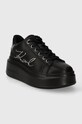 Usnjene superge Karl Lagerfeld ANAKAPRI KL63510A.00X črna SS24