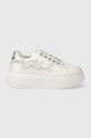 Karl Lagerfeld sneakersy skórzane KREEPER LO platforma biały KL42372A.01S